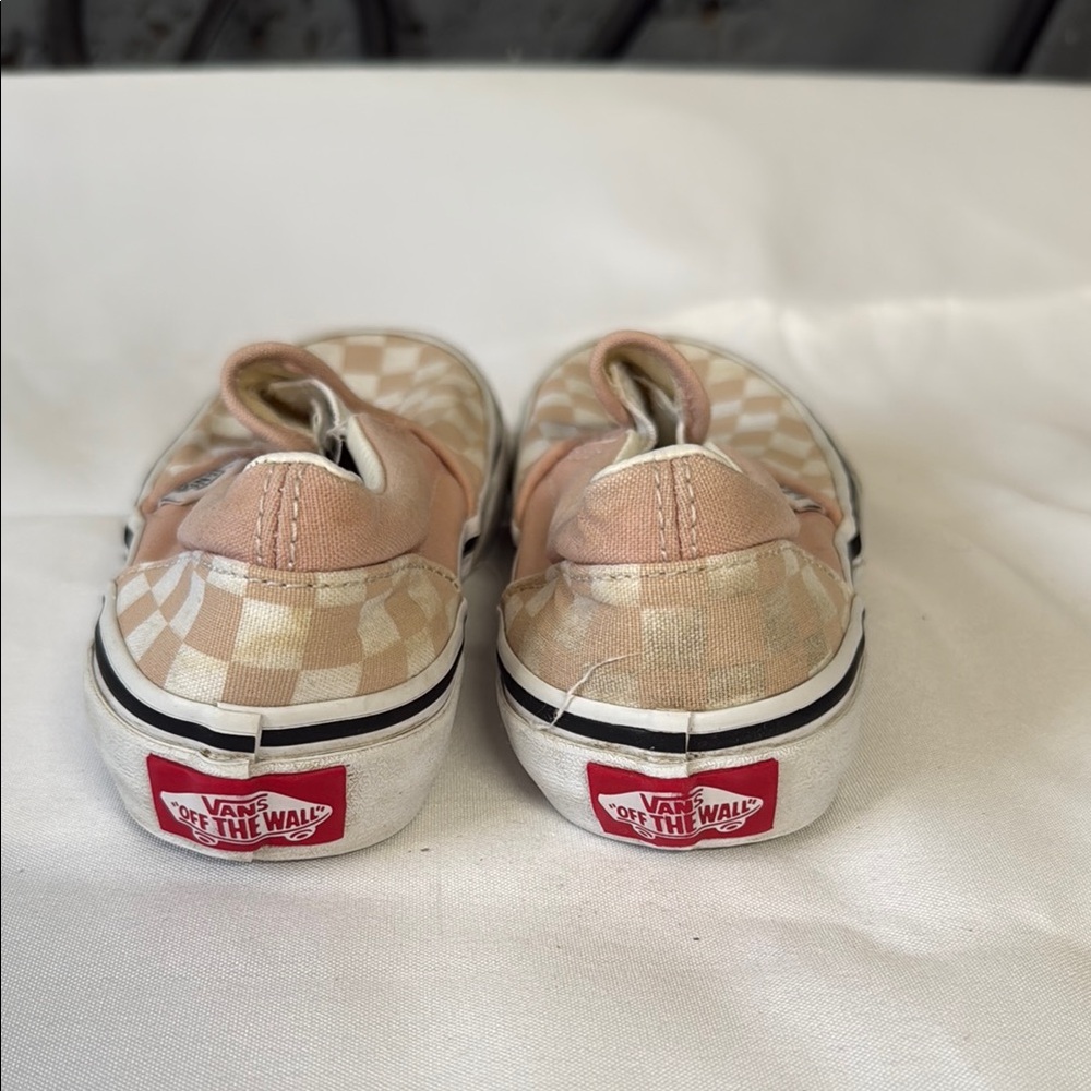 Vans Kids Sneakers - Peach and Beige Checkered